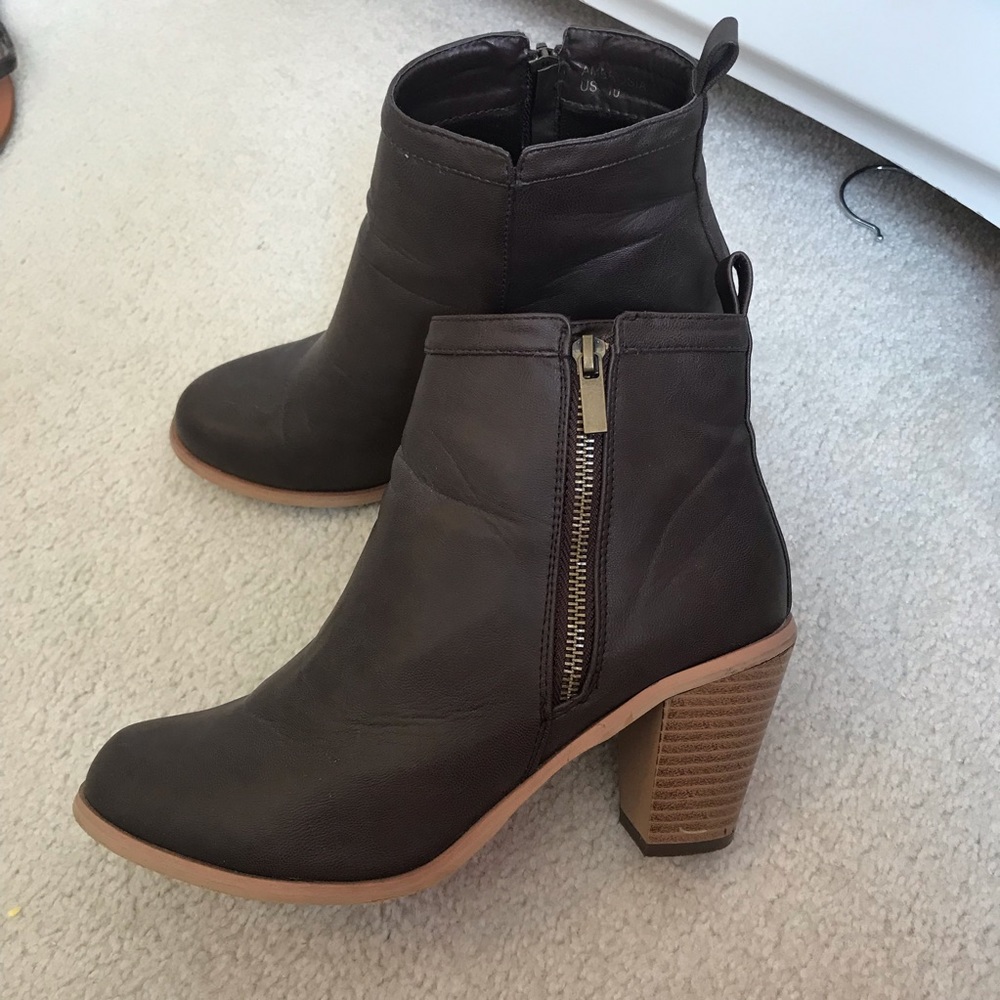 Brown Leather Booties